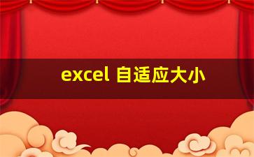 excel 自适应大小